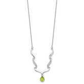 Sophia Jewelers Sterling Silver Peridot Topaz Necklace with 2in Extender